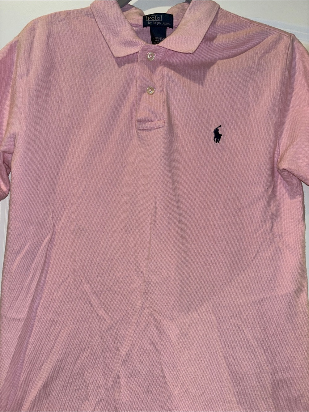 Ralph Lauren Light Pink Short-Sleeve Polo with Navy Pony - Picture 3 of 4